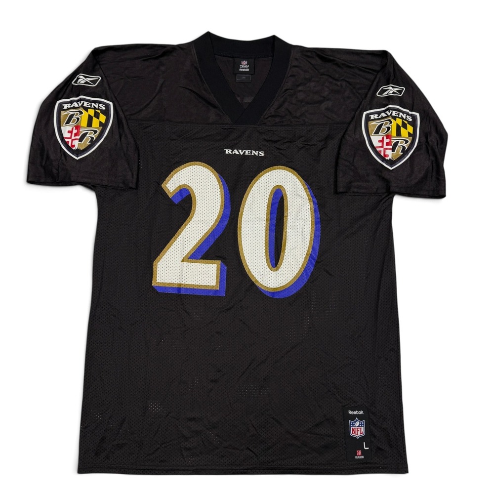 Reebok Baltimore Ravens Ed Reed Football Jersey Mens Large Black #20 NFL